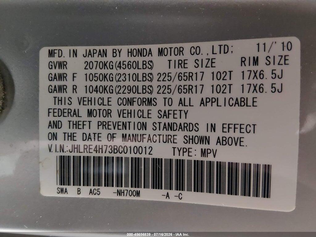 JHLRE4H73BC010012 2011 HONDA CR-V photo no. 9
