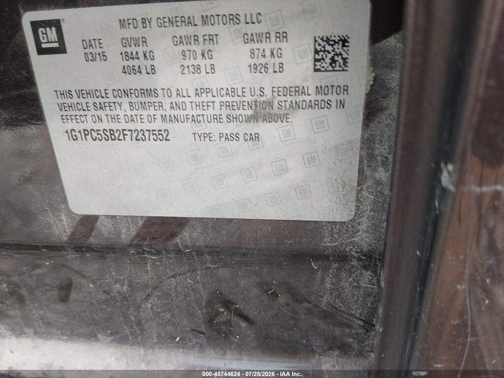 1G1PC5SB2F7237552 2015 CHEVROLET CRUZE photo no. 9