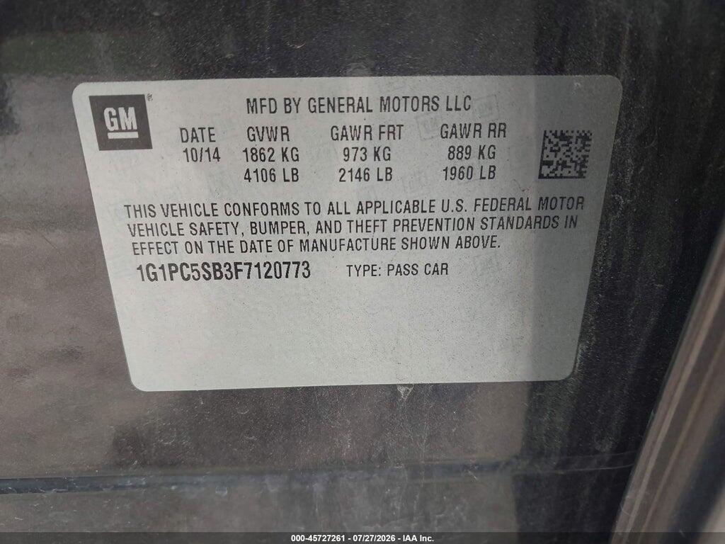 1G1PC5SB3F7120773 2015 CHEVROLET CRUZE photo no. 9