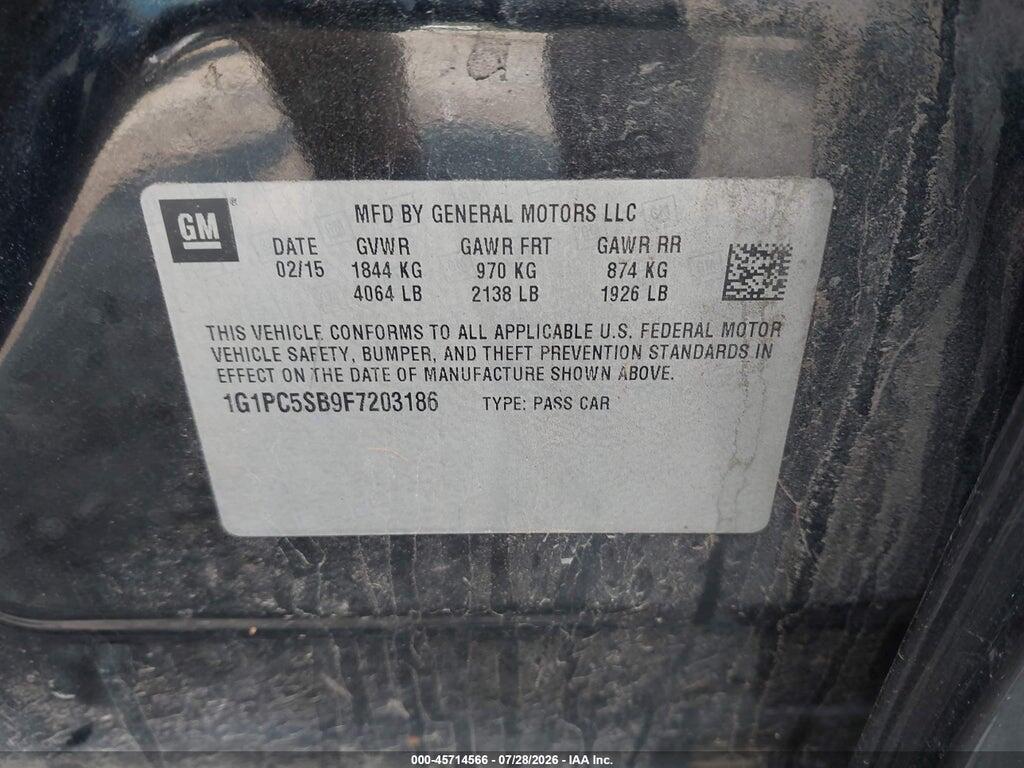 1G1PC5SB9F7203186 2015 CHEVROLET CRUZE photo no. 9