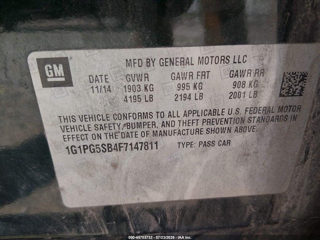 1G1PG5SB4F7147811 2015 CHEVROLET CRUZE photo no. 9