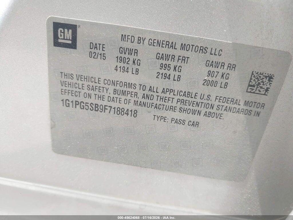 1G1PG5SB9F7188418 2015 CHEVROLET CRUZE photo no. 9