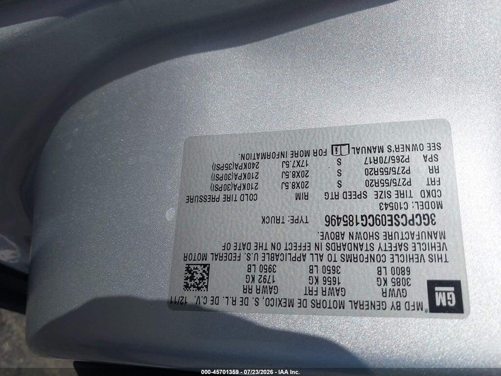 3GCPCSE09CG185496 2012 CHEVROLET SILVERADO 1500 photo no. 9