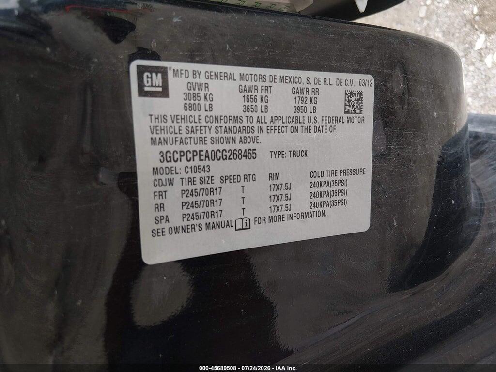 3GCPCPEA0CG268465 2012 CHEVROLET SILVERADO 1500 photo no. 9