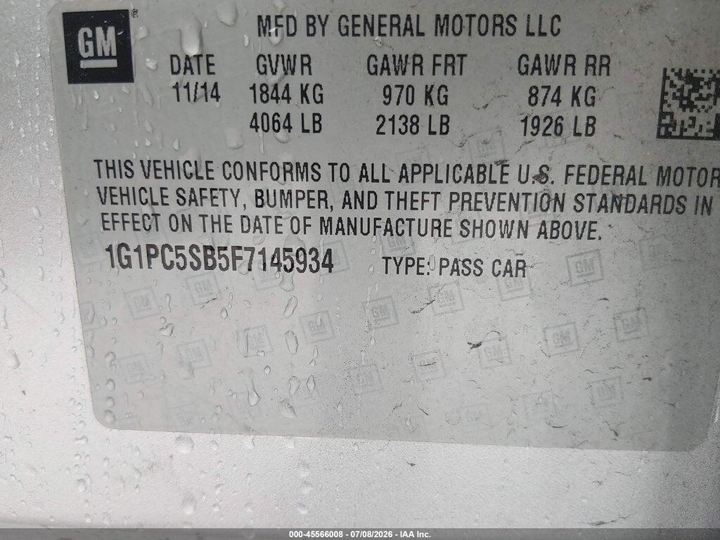 1G1PC5SB5F7145934 2015 CHEVROLET CRUZE photo no. 9