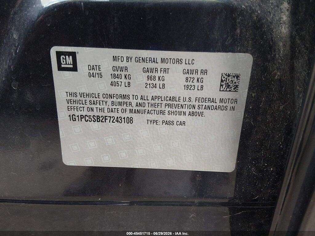 1G1PC5SB2F7243108 2015 CHEVROLET CRUZE photo no. 9