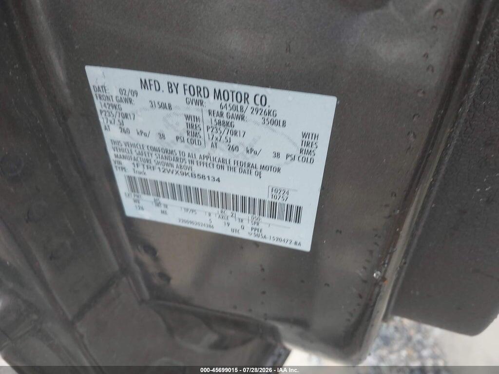 1FTRF12WX9KB58134 2009 FORD F-150 photo no. 9