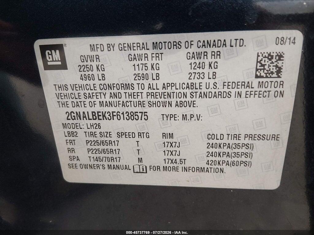 2GNALBEK3F6138575 2015 CHEVROLET EQUINOX photo no. 9