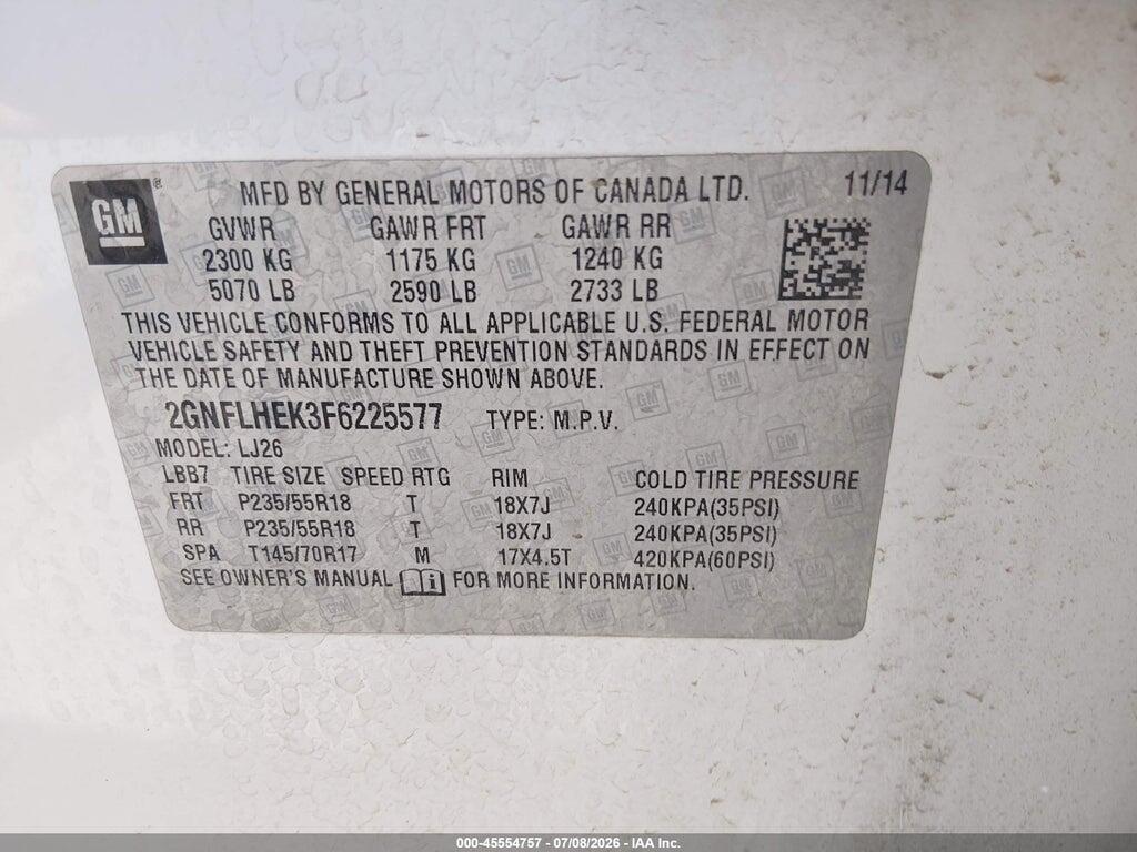 2GNFLHEK3F6225577 2015 CHEVROLET EQUINOX photo no. 9