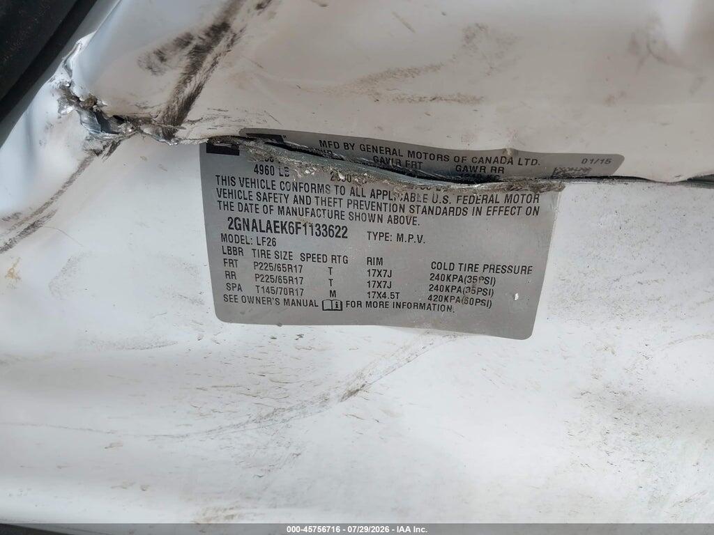 2GNALAEK6F1133622 2015 CHEVROLET EQUINOX photo no. 9