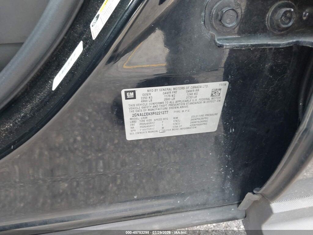 2GNALCEK8F6221277 2015 CHEVROLET EQUINOX photo no. 9