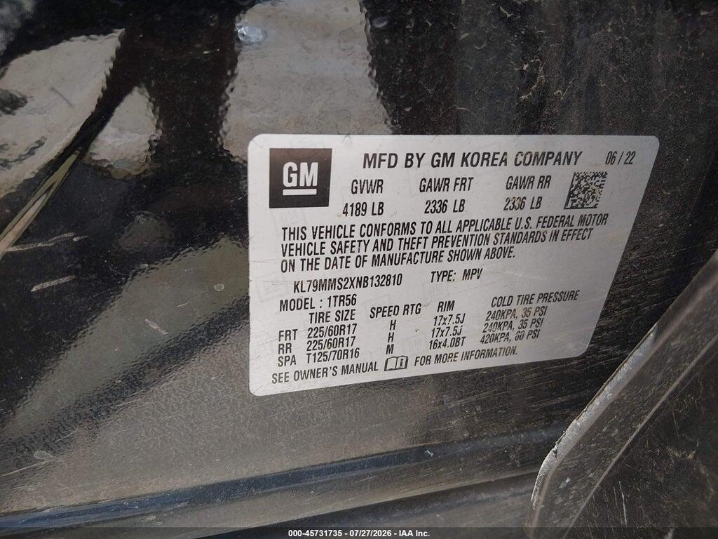 KL79MMS2XNB132810 2022 CHEVROLET TRAILBLAZER photo no. 9