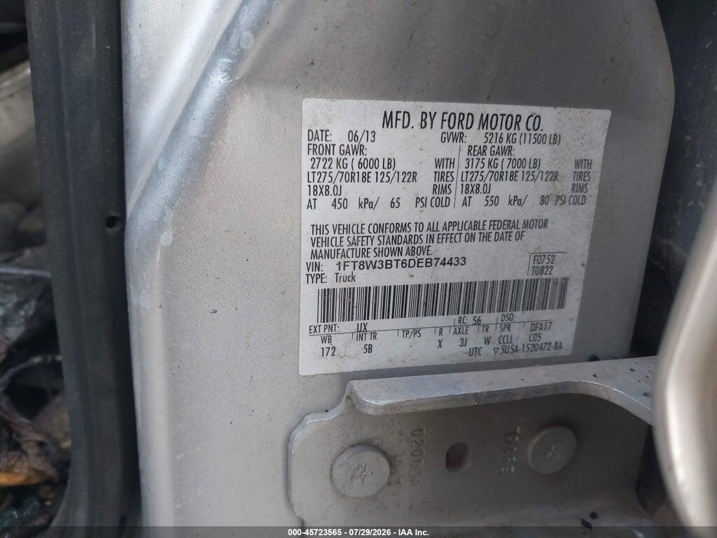 1FT8W3BT6DEB74433 2013 FORD F-350 photo no. 9