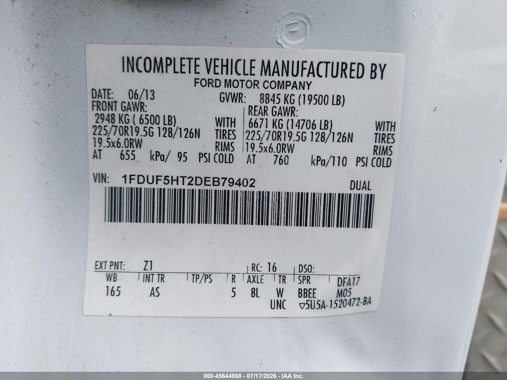 1FDUF5HT2DEB79402 2013 FORD F-550 CHASSIS photo no. 8