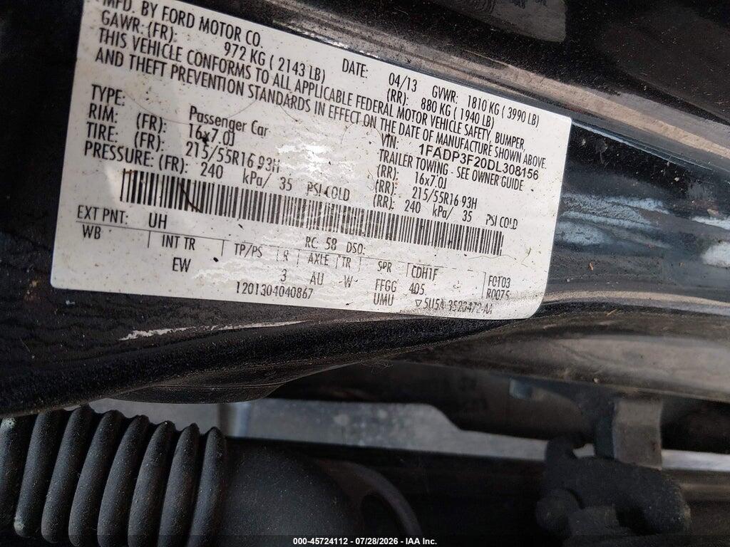1FADP3F20DL308156 2013 FORD FOCUS photo no. 9