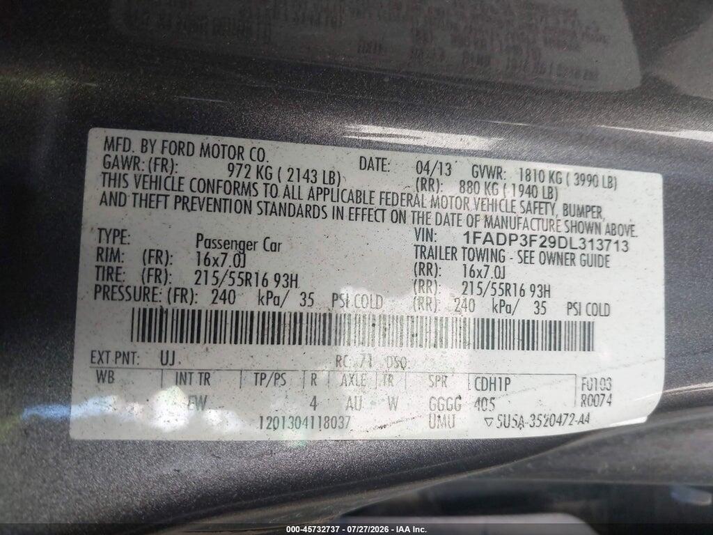 1FADP3F29DL313713 2013 FORD FOCUS photo no. 9