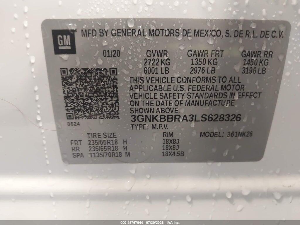 3GNKBBRA3LS628326 2020 CHEVROLET BLAZER photo no. 9