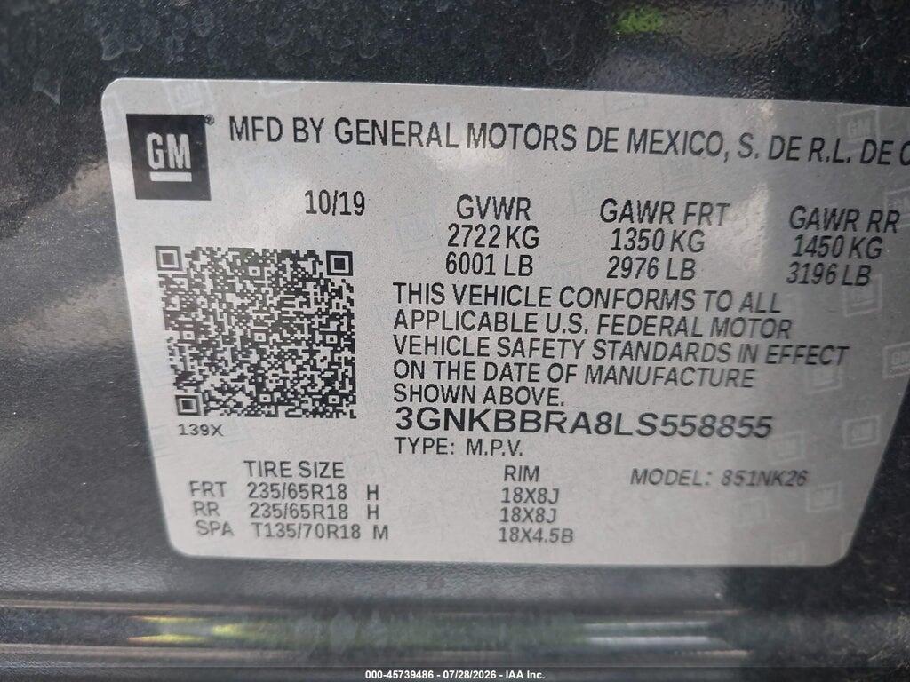 3GNKBBRA8LS558855 2020 CHEVROLET BLAZER photo no. 9