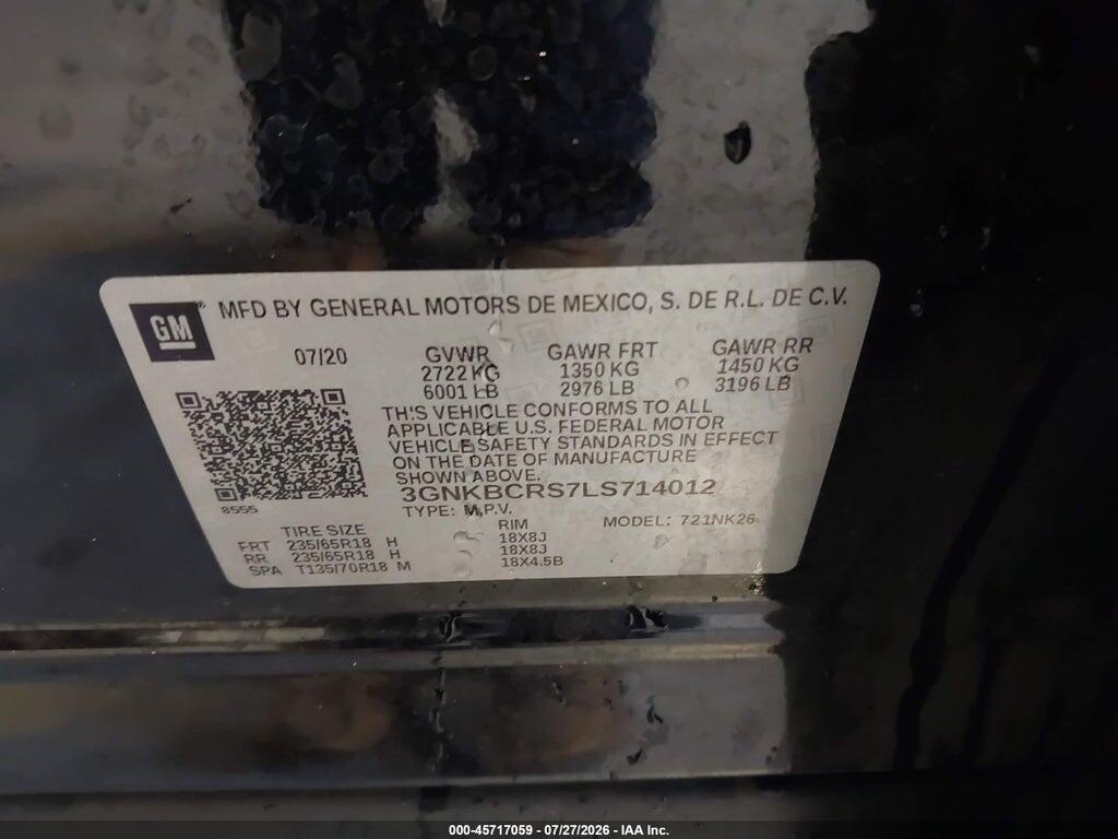 3GNKBCRS7LS714012 2020 CHEVROLET BLAZER photo no. 9