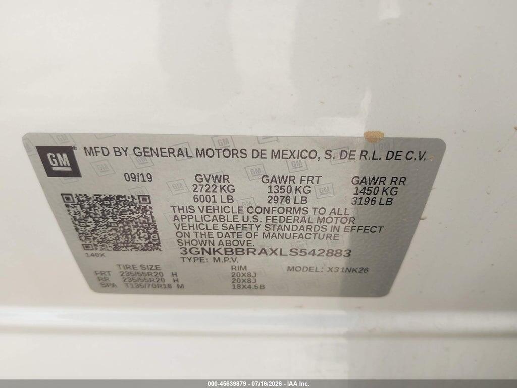 3GNKBBRAXLS542883 2020 CHEVROLET BLAZER photo no. 9
