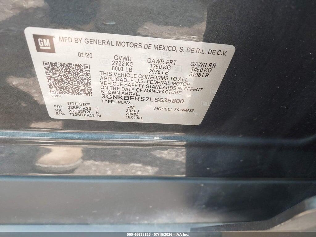 3GNKBFRS7LS635800 2020 CHEVROLET BLAZER photo no. 9