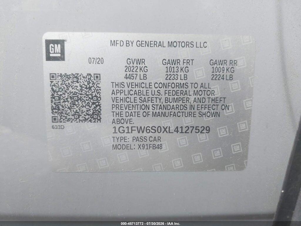1G1FW6S0XL4127529 2020 CHEVROLET BOLT EV photo no. 6