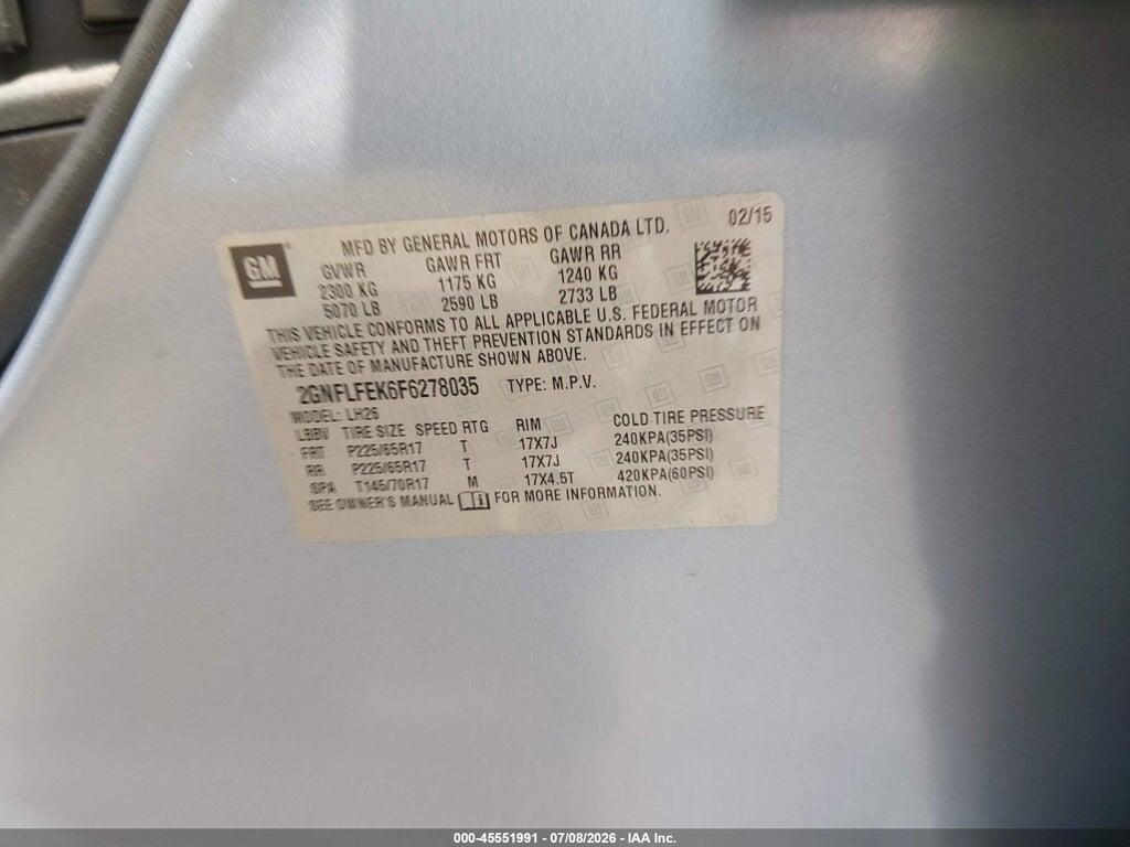2GNFLFEK6F6278035 2015 CHEVROLET EQUINOX photo no. 9