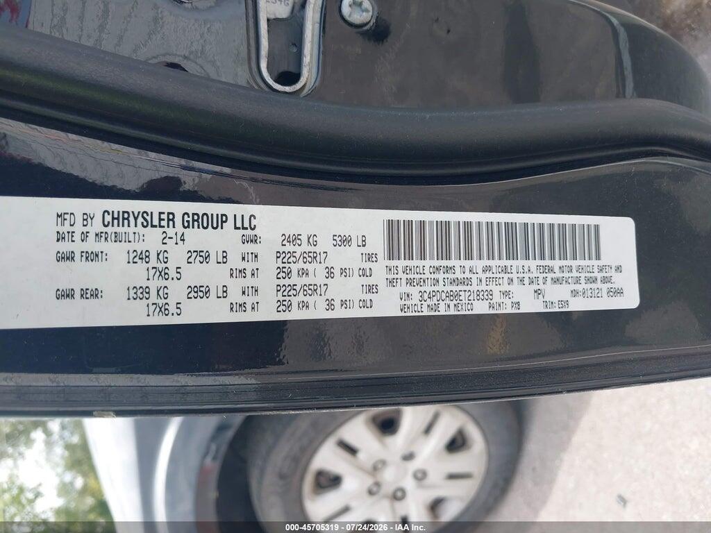3C4PDCAB0ET218339 2014 DODGE JOURNEY photo no. 9