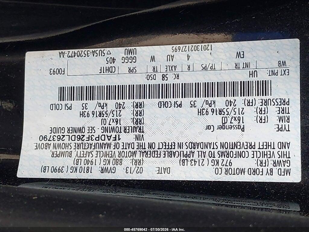 1FADP3F26DL263790 2013 FORD FOCUS photo no. 9