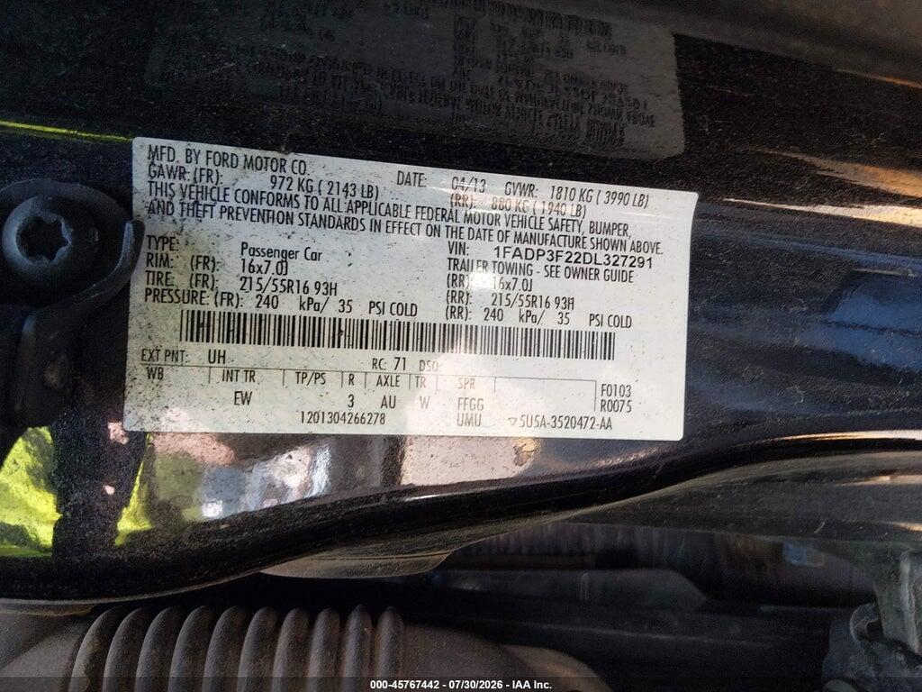 1FADP3F22DL327291 2013 FORD FOCUS photo no. 9