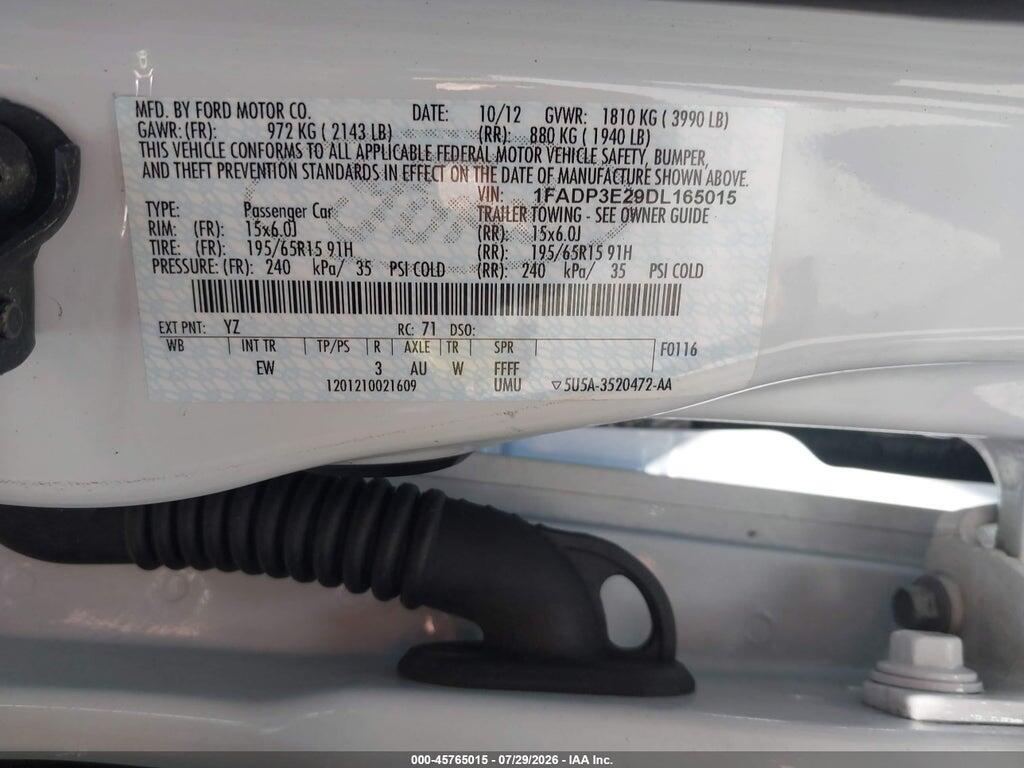 1FADP3E29DL165015 2013 FORD FOCUS photo no. 9