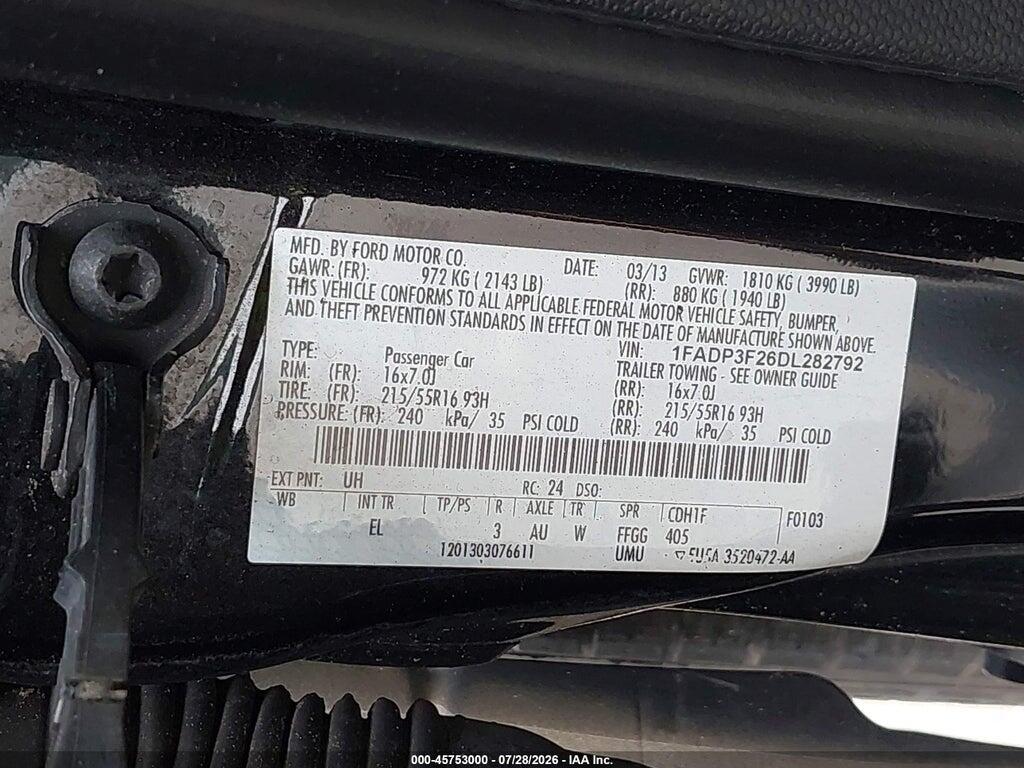 1FADP3F26DL282792 2013 FORD FOCUS photo no. 9