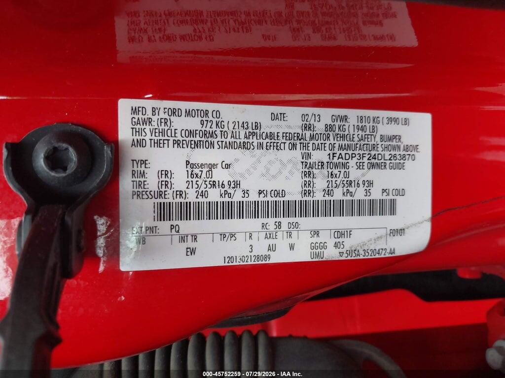 1FADP3F24DL263870 2013 FORD FOCUS photo no. 9