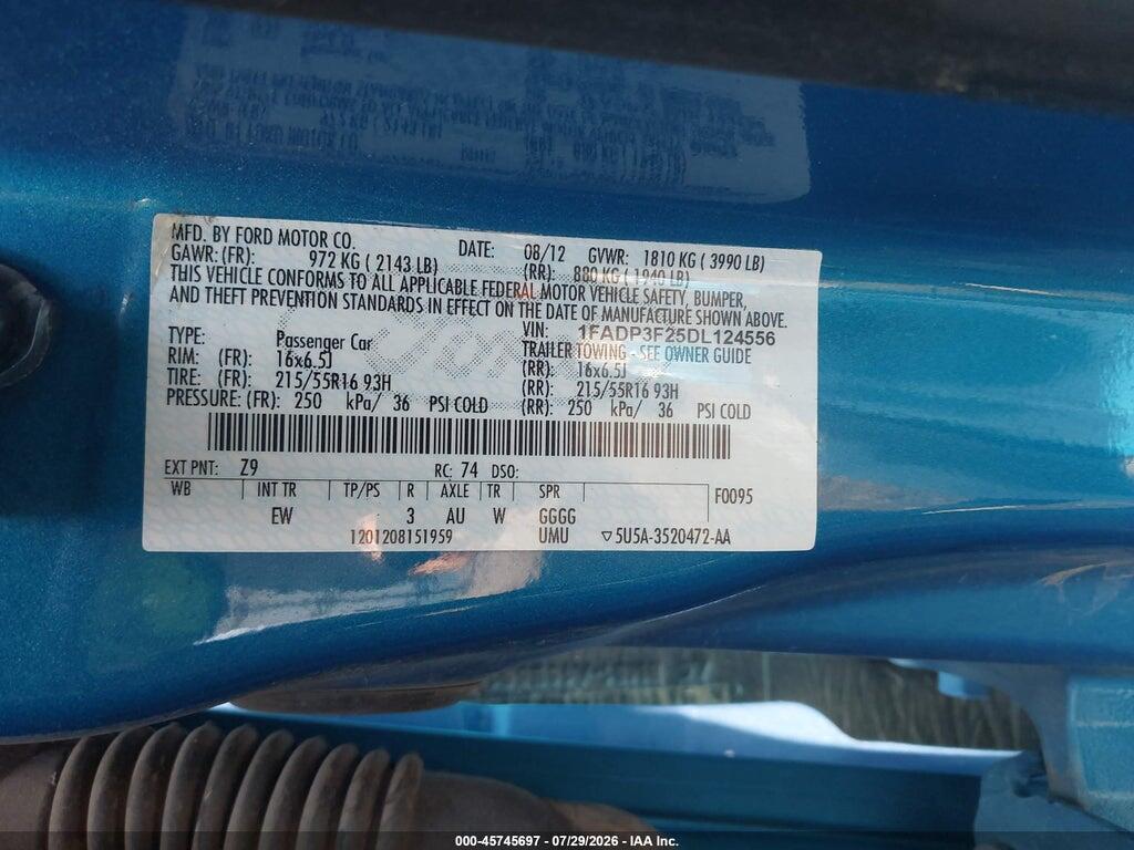 1FADP3F25DL124556 2013 FORD FOCUS photo no. 9