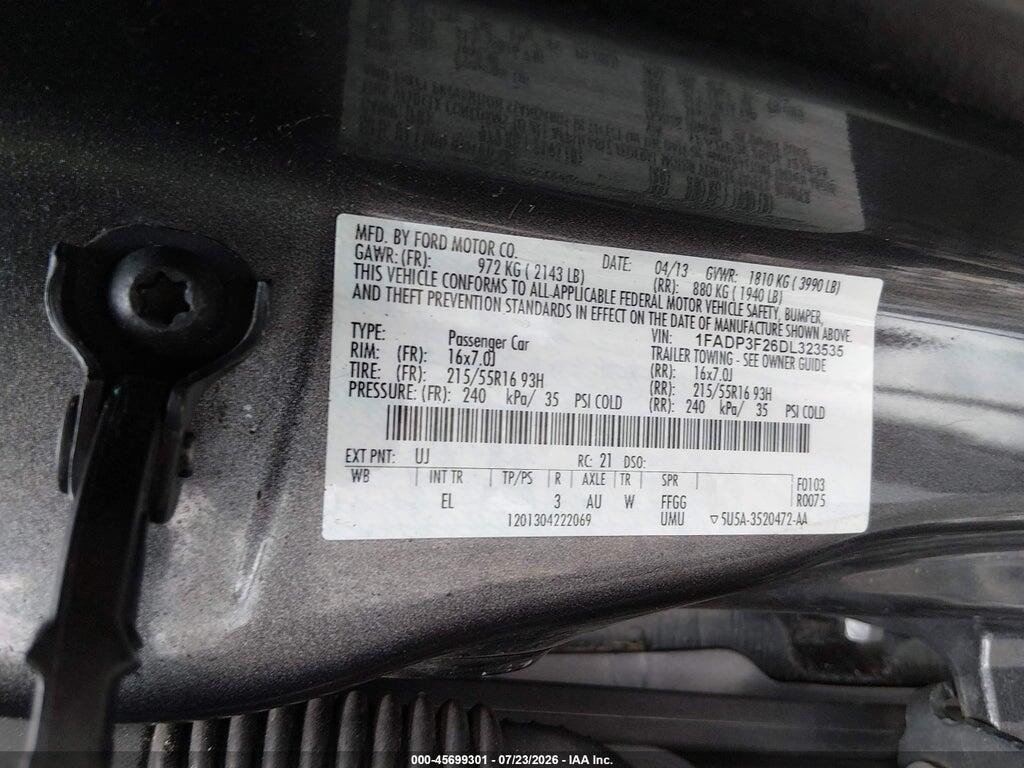 1FADP3F26DL323535 2013 FORD FOCUS photo no. 9