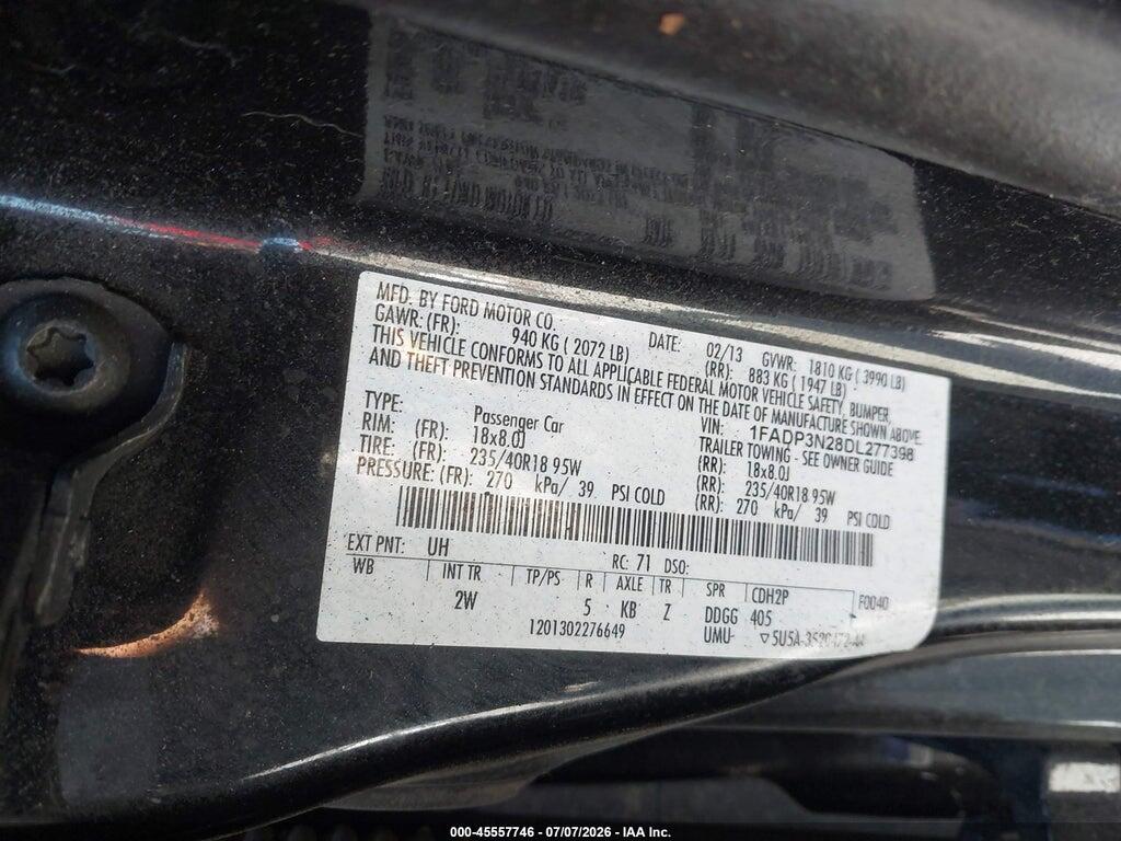1FADP3N28DL277398 2013 FORD FOCUS photo no. 9