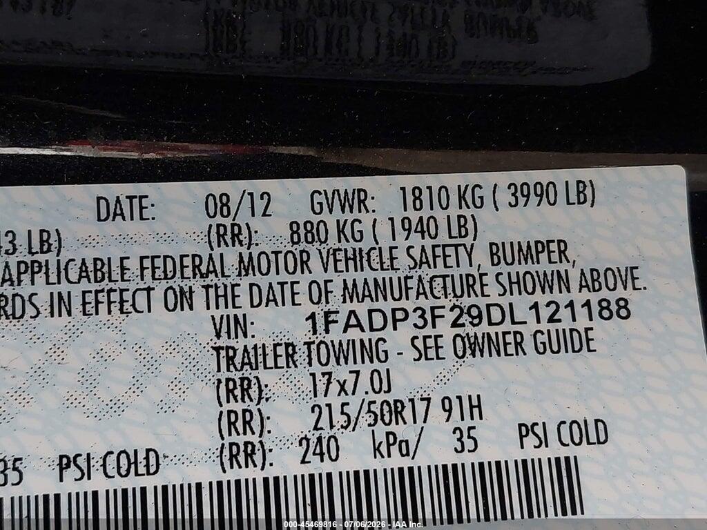 1FADP3F29DL121188 2013 FORD FOCUS photo no. 9