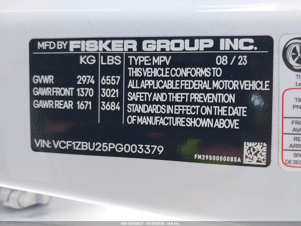 VCF1ZBU25PG003379 2023 FISKER OCEAN photo no. 9