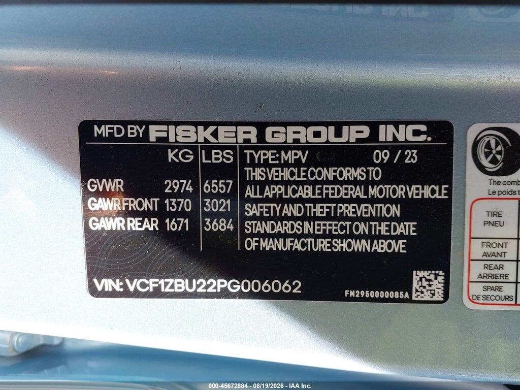 VCF1ZBU22PG006062 2023 FISKER OCEAN photo no. 9