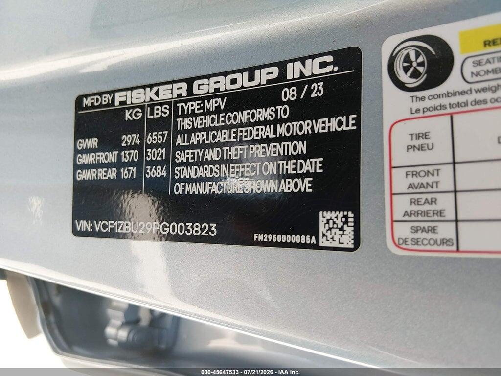 VCF1ZBU29PG003823 2023 FISKER OCEAN photo no. 9