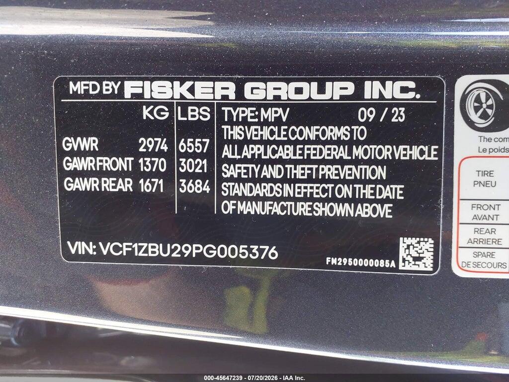 VCF1ZBU29PG005376 2023 FISKER OCEAN photo no. 9