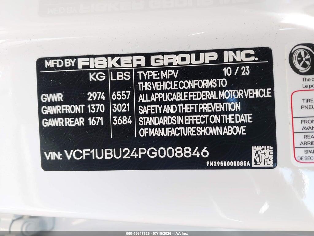 VCF1UBU24PG008846 2023 FISKER OCEAN photo no. 9