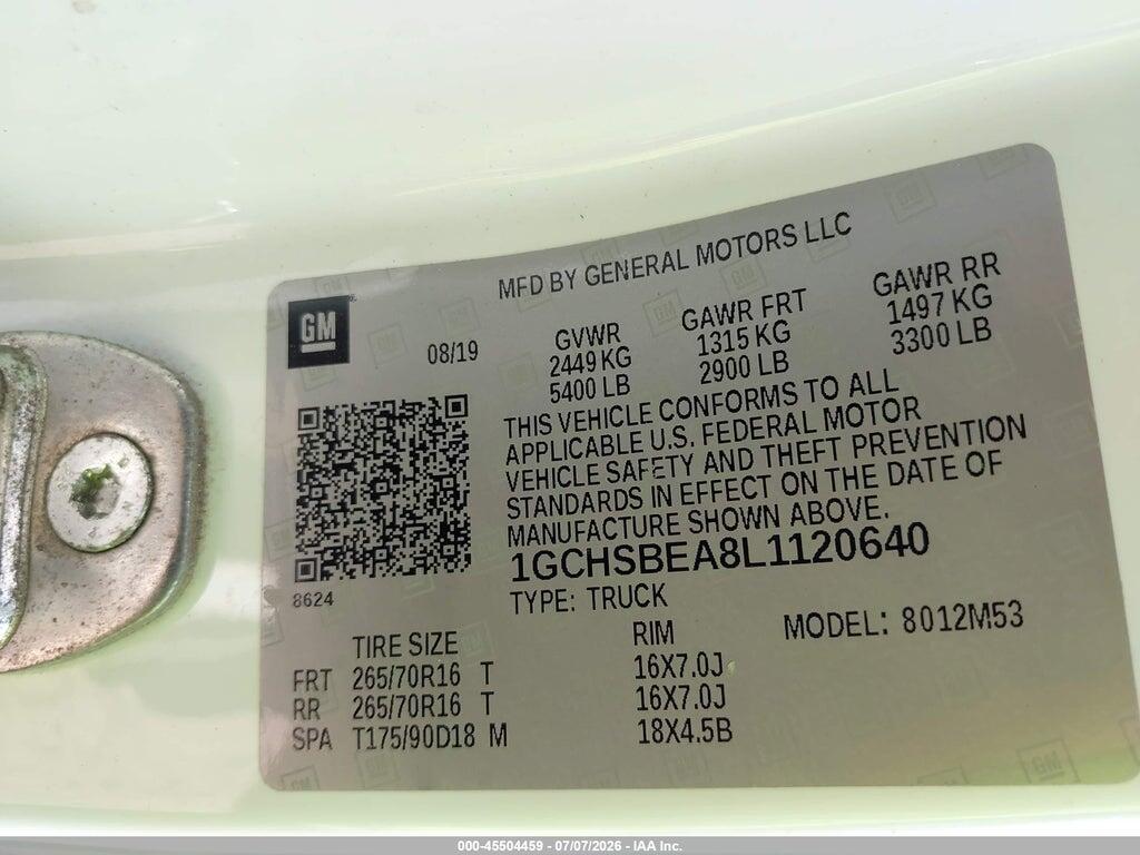 1GCHSBEA8L1120640 2020 CHEVROLET COLORADO photo no. 9