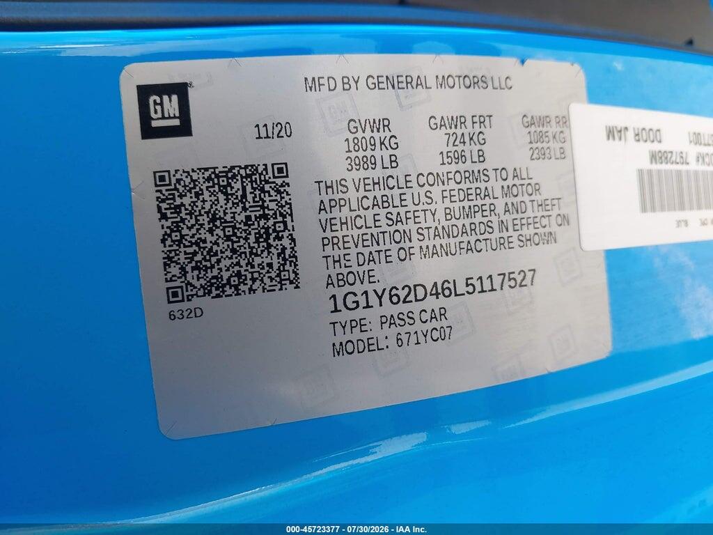1G1Y62D46L5117527 2020 CHEVROLET CORVETTE STINGRAY photo no. 9