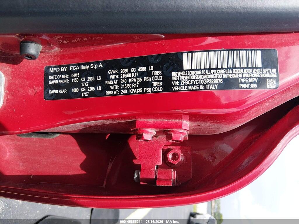 ZFBCFYCT0GP329676 2016 FIAT 500X photo no. 9