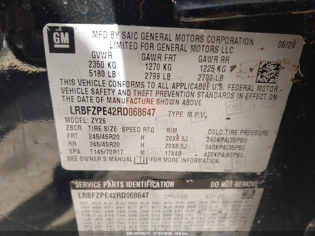 LRBFZPE42RD068647 2024 BUICK ENVISION photo no. 9