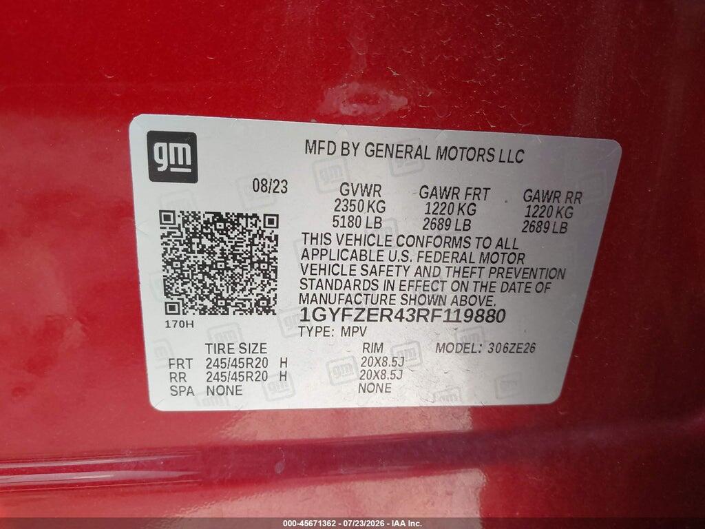 1GYFZER43RF119880 2024 CADILLAC XT4 photo no. 9