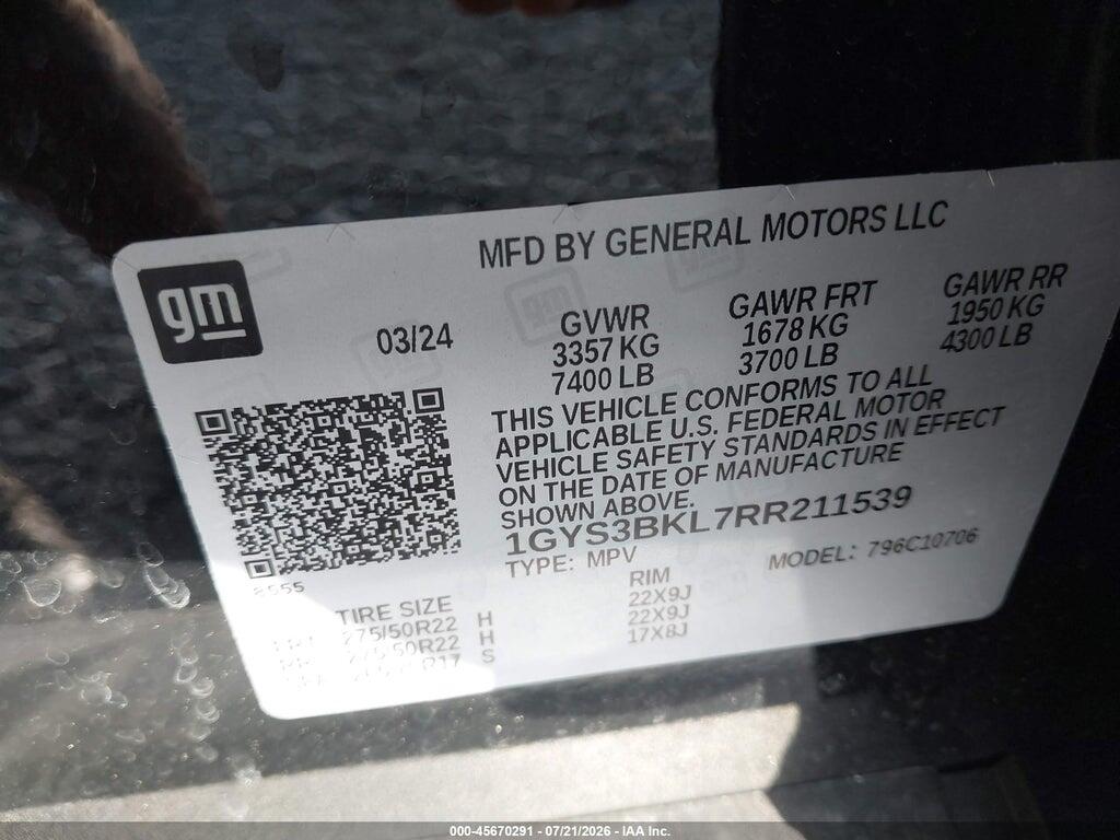 1GYS3BKL7RR211539 2024 CADILLAC ESCALADE photo no. 9