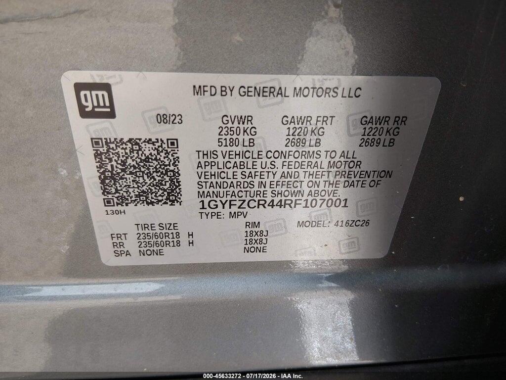 1GYFZCR44RF107001 2024 CADILLAC XT4 photo no. 9