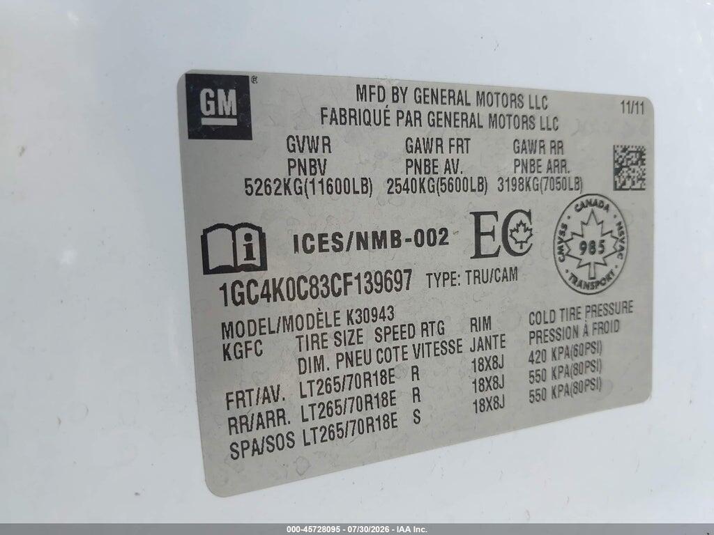 1GC4K0C83CF139697 2012 CHEVROLET SILVERADO 3500HD photo no. 8